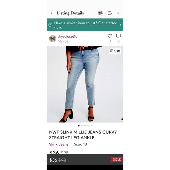 Slink Jeans Curvy Medium Wash Plus Size 20W - Picture 1 of 16